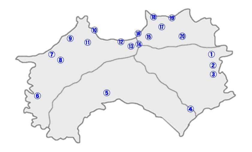 四国別格二十霊場 MAP