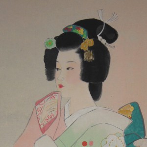 0068 Beautiful Woman Painting: Plum Blossoms / Hideharu Morita 005