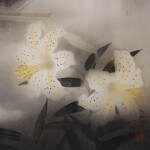 0089 Kakejiku with White Lilies Painting / Takayoshi Satou 006