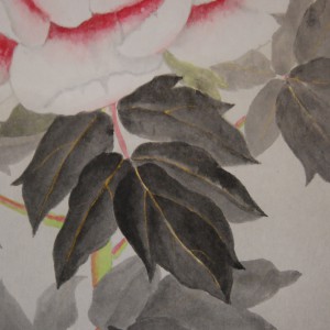 0090 Kakejiku with Peonies Painting / Teruko Shibata 005