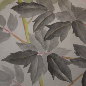 0090 Kakejiku with Peonies Painting / Teruko Shibata 006