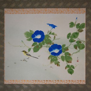 0093 Kakejiku with Morning Glories Painting / Seika Tatsumoto 002