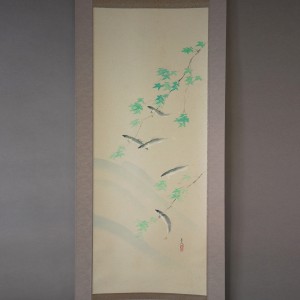 0094 Kakejiku with Sweetfish Ayu Painting / Seika Tatsumoto 002