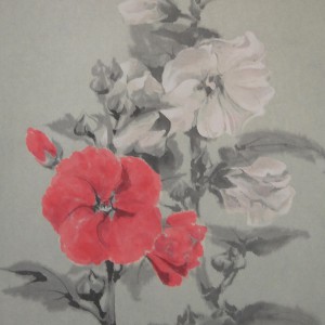 0099 Kakejiku with Hollyhock Painting / Keiji Yamazaki 004