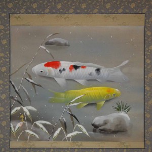 0118 Koi Fish (Carp): Snow Painting / Shukou Okamoto 002
