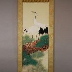 0124 Cranes on the Trunk of a Pine Tree Painting / Shuujou Inoue 002