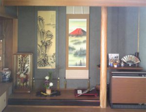 赤富士　山水　床の間