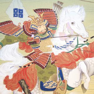 中島佳香　掛軸　武者　宇治川先陣