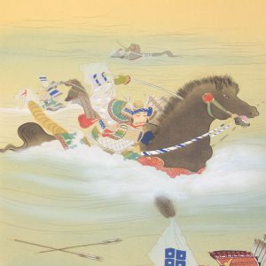 中島佳香　掛軸　武者　宇治川先陣