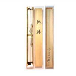 西垣大道　書　画　楓に鮎　掛軸