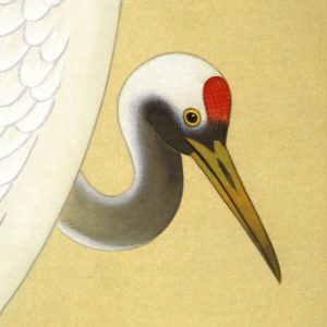 三宅和光　掛軸　双鶴　絹本