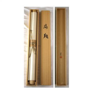 嶌晨朗 瑞翔 双鶴 掛軸