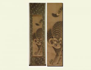 江戸　明治　虎　掛軸　仕立替