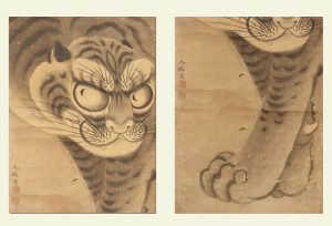 江戸　明治　虎　掛軸　仕立替