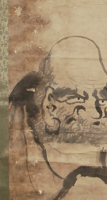 三木市　寺院　掛軸　達磨　シミ　修理　表装