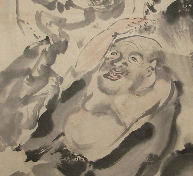 長安義信 恵比寿と布袋 掛軸