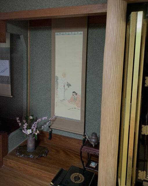 床の間　親鸞聖人　弁円　掛軸