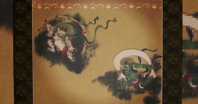 掛軸の複製 風神雷神