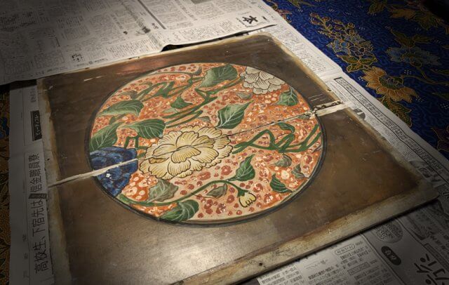 天井画 額装 寺院