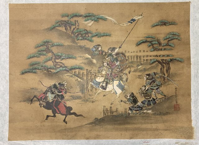 掛軸の修復　補彩