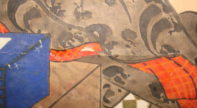 傷みの激しい掛軸の修理