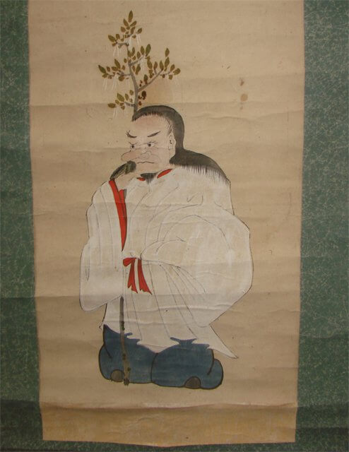 猿田彦 掛軸 修理 表装