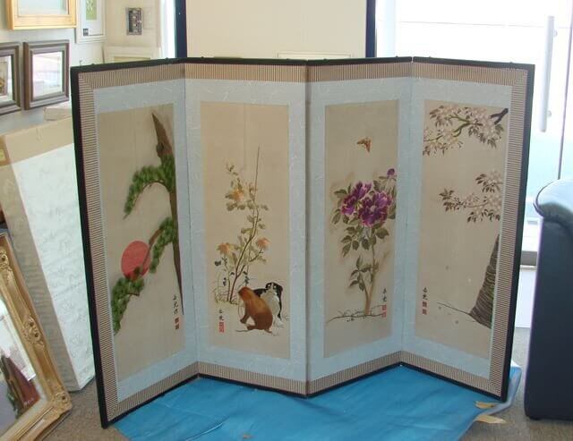四曲屏風修理_ 尼崎市