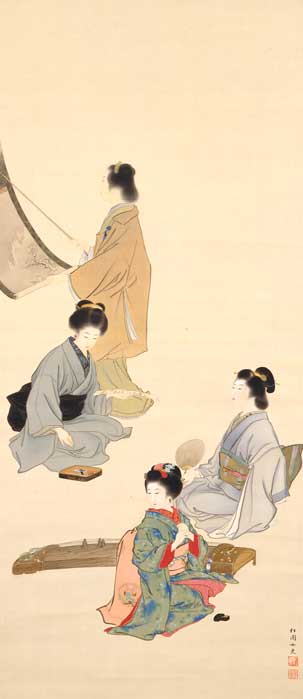 【特価新品】日本画　上村松園　『四季美人画』 人物、菩薩