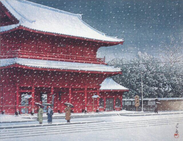 増上寺の雪