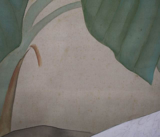 掛軸　シミ　シミ抜き　オーストラリア